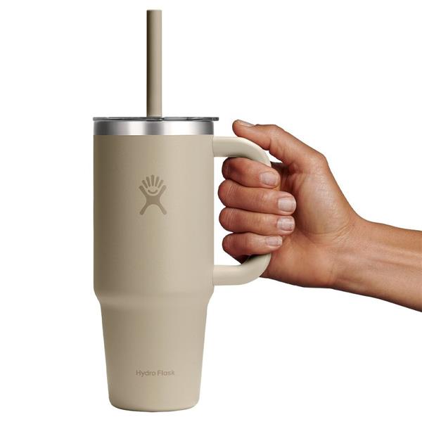 710 ML TRAVEL TUMBLER CLEAR LID OAT