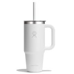710 ML TRAVEL TUMBLER CLEAR LID WHITE