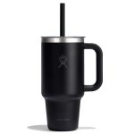 946 ML TRAVEL TUMBLER CLEAR LID BLACK