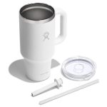 946 ML TRAVEL TUMBLER CLEAR LID WHITE