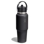 946 ML WIDE FLEX STRAW TRAVEL BOTTLE BLACK
