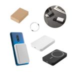 AMPERE 5. Magnetyczny power bank 5 000 mAh z superszybką ładowarką bezprzewodową 15 W wykonany w ABS pochodzącego z recyklingu (100% rABS)
