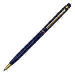Długopis aluminiowy Touch Tip Gold, granatowy