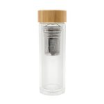 Dwuścienna butelka z zaparzaczem Helen 400 ml, transparentny