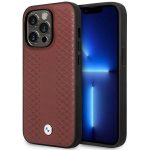 Etui BMW Leather Diamond Pattern MagSafe na iPhone 14 Pro Max - burgundowe