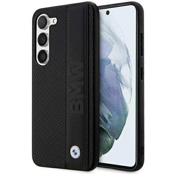 Etui BMW Leather Textured & Stripe na Samsung Galaxy S23+ - czarne