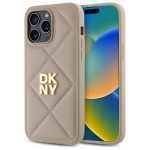 Etui DKNY Quilted Stack Logo na iPhone 14 Pro Max - beżowe
