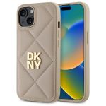 Etui DKNY Quilted Stack Logo na iPhone 14 - beżowe