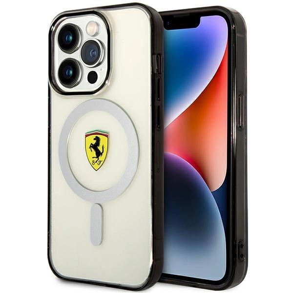 Etui Ferrari Outline MagSafe na iPhone 14 Pro - przezroczyste