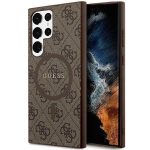 Etui Guess 4G Collection Leather Metal Logo MagSafe na Samsung Galaxy S24 Ultra - brązowe