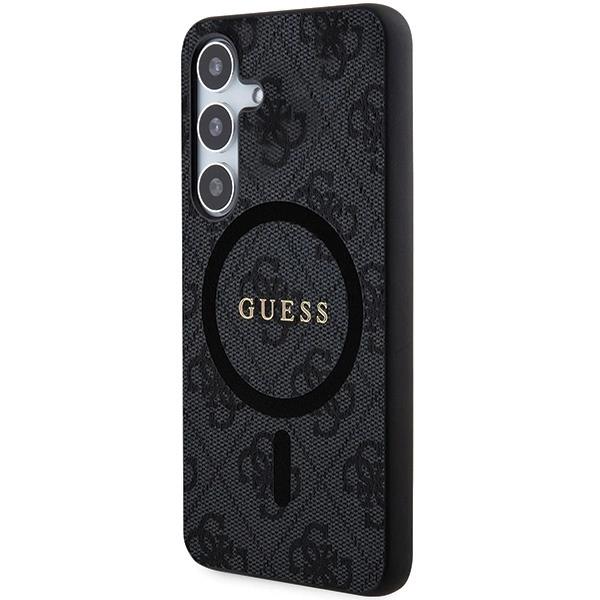 Etui Guess 4G Collection Leather Metal Logo MagSafe na Samsung Galaxy S24+ - czarne