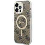 Etui Guess 4G MagSafe na iPhone 14 Pro Max - brązowe