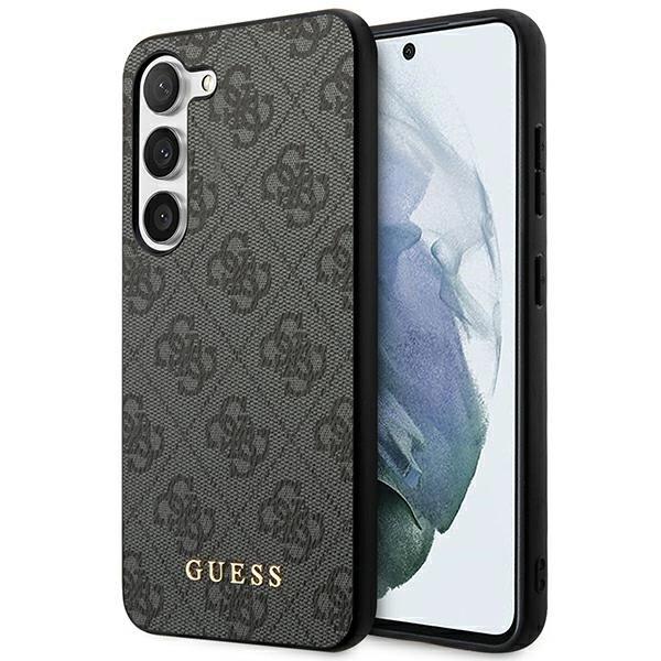 Etui Guess 4G Metal Gold Logo na Samsung Galaxy S23 - szare