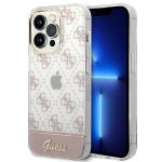 Etui Guess 4G Pattern Script na iPhone 14 Pro - różowe