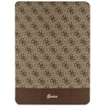 Etui Guess 4G Stripe Allover na iPad Pro 12.9" - brązowe