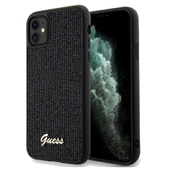 Etui Guess Disco Metal Script na iPhone 11 / Xr - czarne