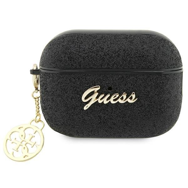 Etui Guess Glitter Flake 4G Charm na AirPods Pro 2 - czarne
