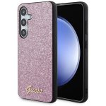 Etui Guess Glitter Script na Samsung Galaxy S24+ - fioletowe
