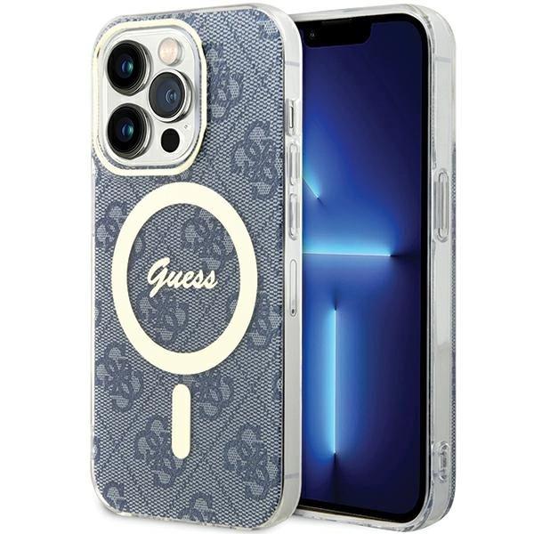 Etui Guess IML 4G MagSafe na iPhone 15 Pro Max - niebieskie