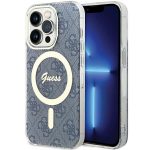Etui Guess IML 4G MagSafe na iPhone 15 Pro - niebieskie