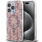 Etui Guess IML GCube MagSafe na iPhone 15 Pro - różowe