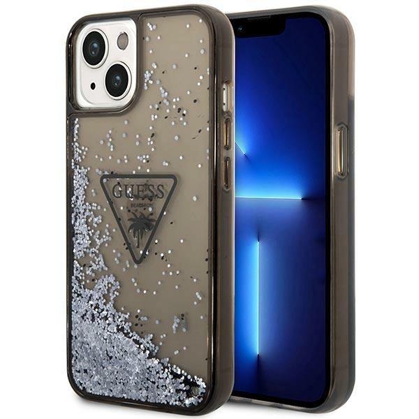 Etui Guess Liquid Glitter Palm Collection na iPhone 14 Plus - czarne