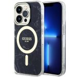 Etui Guess Marble MagSafe na iPhone 14 Pro - czarne