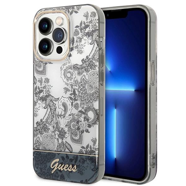 Etui Guess Porcelain Collection na iPhone 14 Pro - szare
