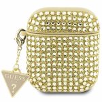 Etui Guess Rhinestone Triangle Charm na AirPods 1/2 - złote
