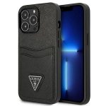 Etui Guess Saffiano Triangle Logo Cardslot na iPhone 13 / 13 Pro - czarne