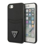Etui Guess Saffiano Triangle Logo Cardslot na iPhone 7 / 8 / SE 2020 / SE 2022 - czarne
