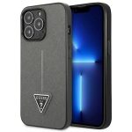 Etui Guess Saffiano Triangle Logo na iPhone 13 Pro Max 6,7" - srebrne