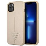 Etui Guess Saffiano Triangle Logo na iPhone 14 Plus - beżowe