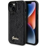 Etui Guess Sequin Script Metal na iPhone 14 / 15 / 13 - czarne