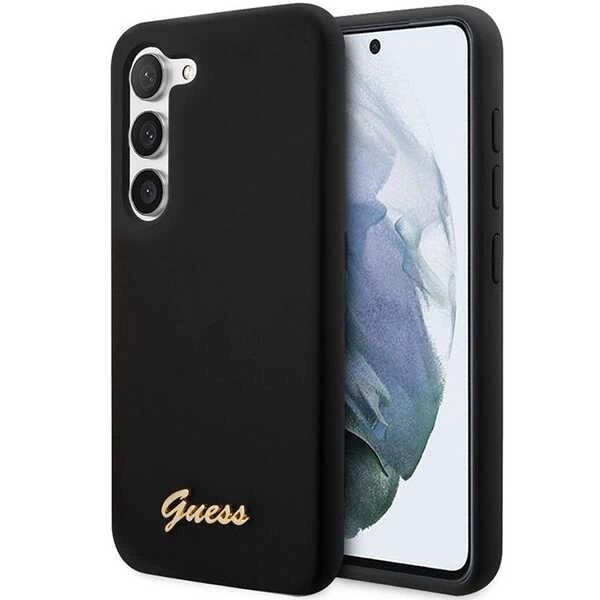 Etui Guess Silicone Vintage Gold Logo na Samsung Galaxy S23+ - czarne