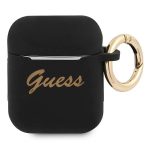 Etui Guess Silicone Vintage Script na AirPods 1/2 - czarne