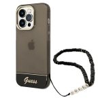 Etui Guess Translucent Pearl Strap na iPhone 14 Pro - czarne