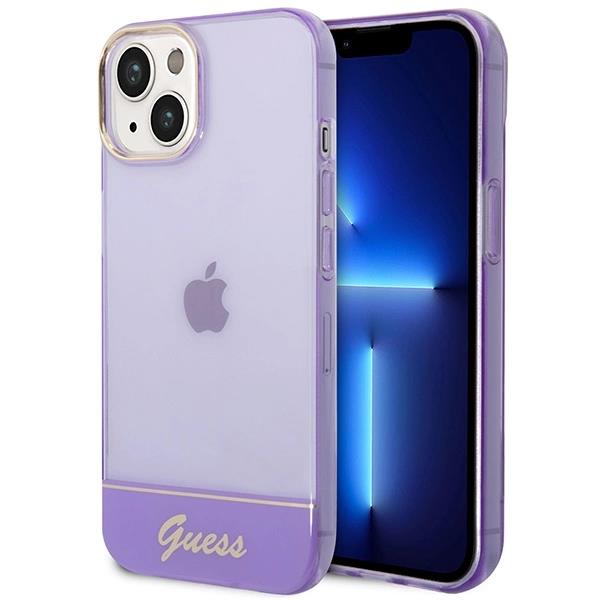 Etui Guess Translucent na iPhone 14 Plus - fioletowe