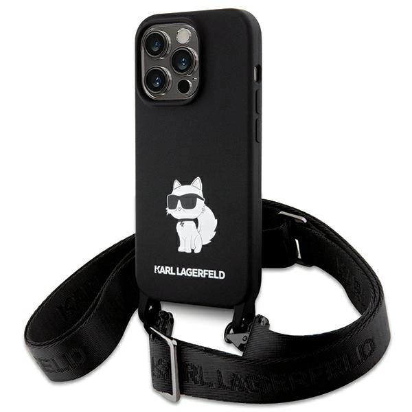 Etui Karl Lagerfeld Crossbody Silicone Choupette do iPhone 15 Pro Max - czarne