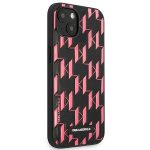 Etui Karl Lagerfeld Monogram Plaque na iPhone 13 / 14 / 15 6,1" - różowe