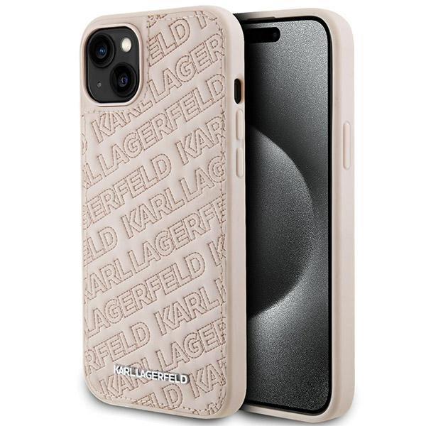 Etui Karl Lagerfeld Quilted K Pattern na iPhone 15 Plus / 14 Plus - różowe