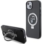 Etui Karl Lagerfeld Ring Stand Karl&Choupettte MagSafe do iPhone 15 - czarne