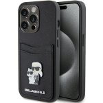 Etui Karl Lagerfeld Saffiano Cardslot Karl&Choupette Metal Pin do iPhone 15 Pro - czarne