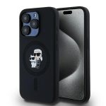 Etui Karl Lagerfeld Silicone Karl&Choupette MagSafe na iPhone 15 Pro - czarne