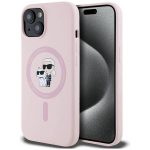 Etui Karl Lagerfeld Silicone Karl&Choupette MagSafe na iPhone 15 - różowe