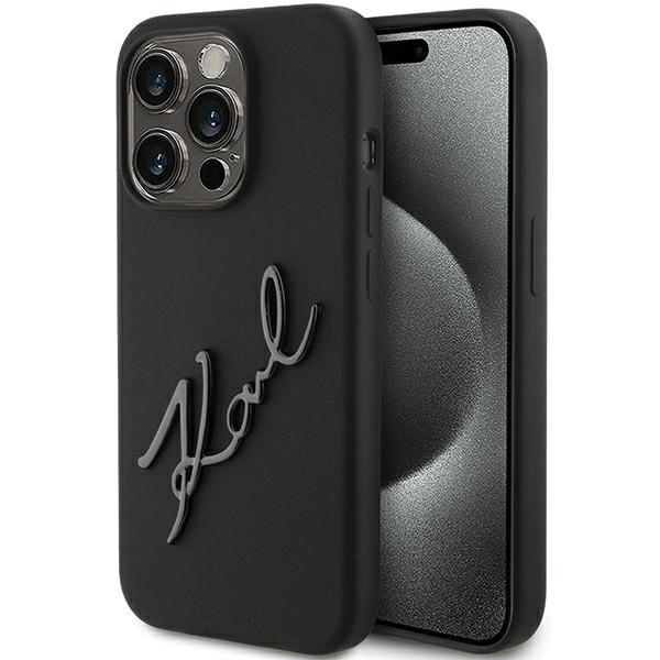 Etui Karl Lagerfeld Silicone Karl Script na iPhone 15 Pro - czarne