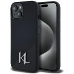 Etui Karl Lagerfeld Silicone Shadow Metal Initial MagSafe do iPhone 15 czarny