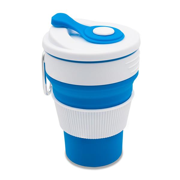 Kubek silikonowy Flexi 350 ml, niebieski