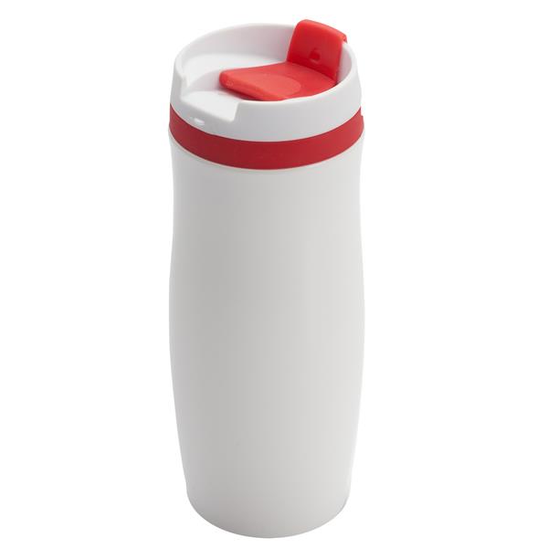 Kubek termiczny Viki 390 ml, czerwony/biały