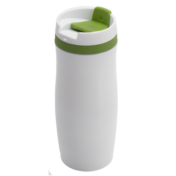 Kubek termiczny Viki 390 ml, zielony/biały